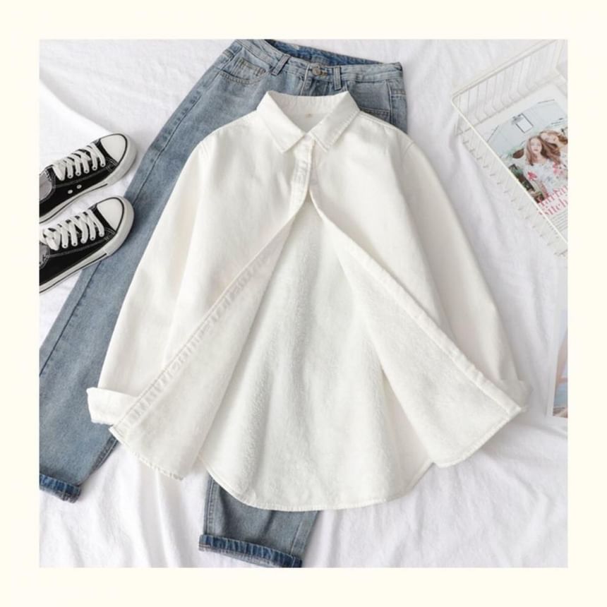 Plain Shacket Collared