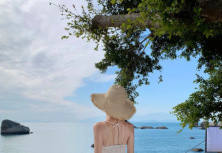 Maxi Plain Dress Sleeveless A-Line V-Neck