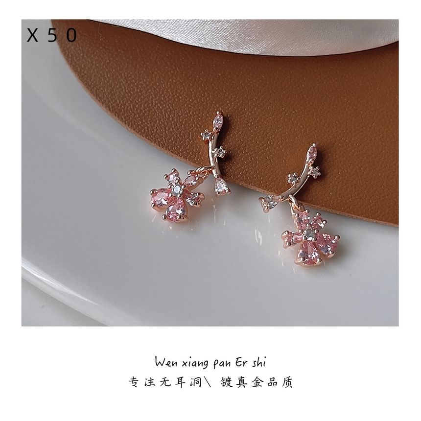 Floral Alloy Ear Rhinestone Cuff