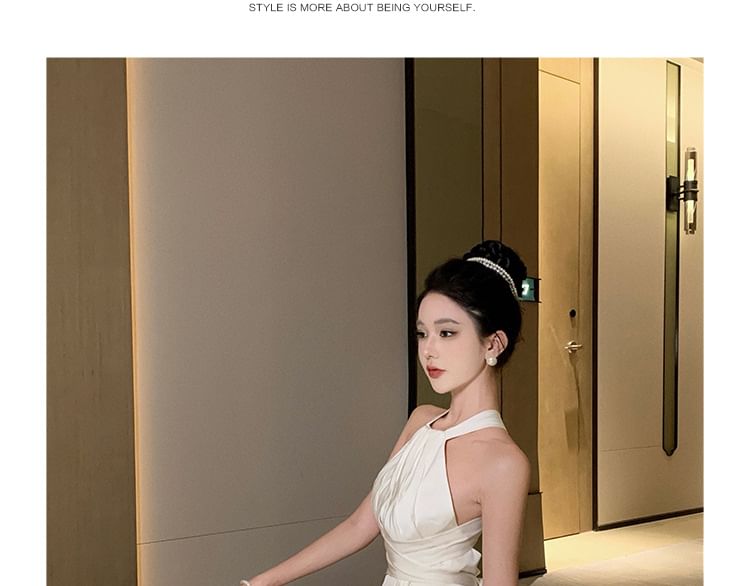 A-Line Cutout Dress Plain Maxi Sleeveless