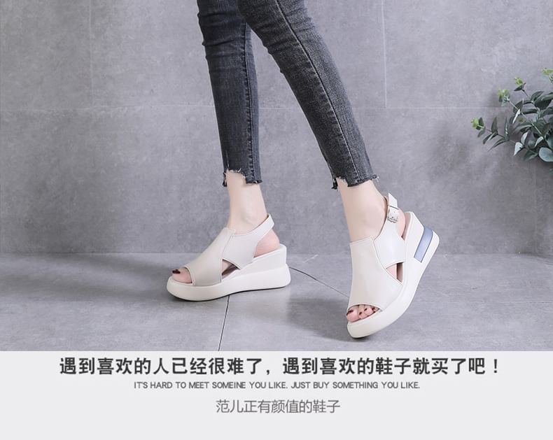 Platform Slingback Wedge Sandals