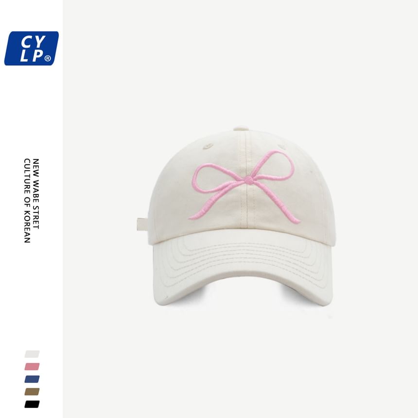 Cap Baseball Bow Embroidered