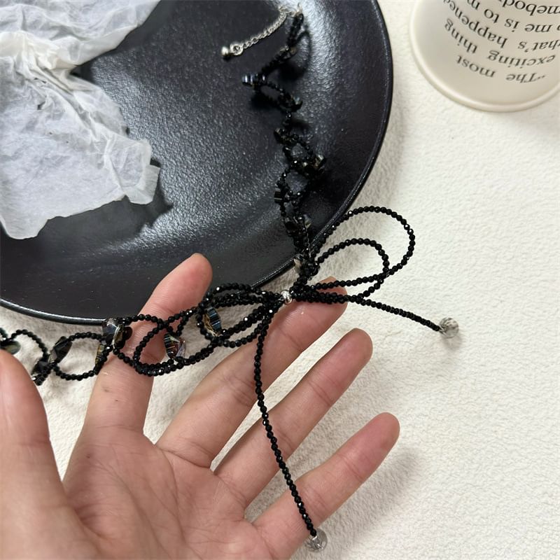 Faux Bow Crystal Choker