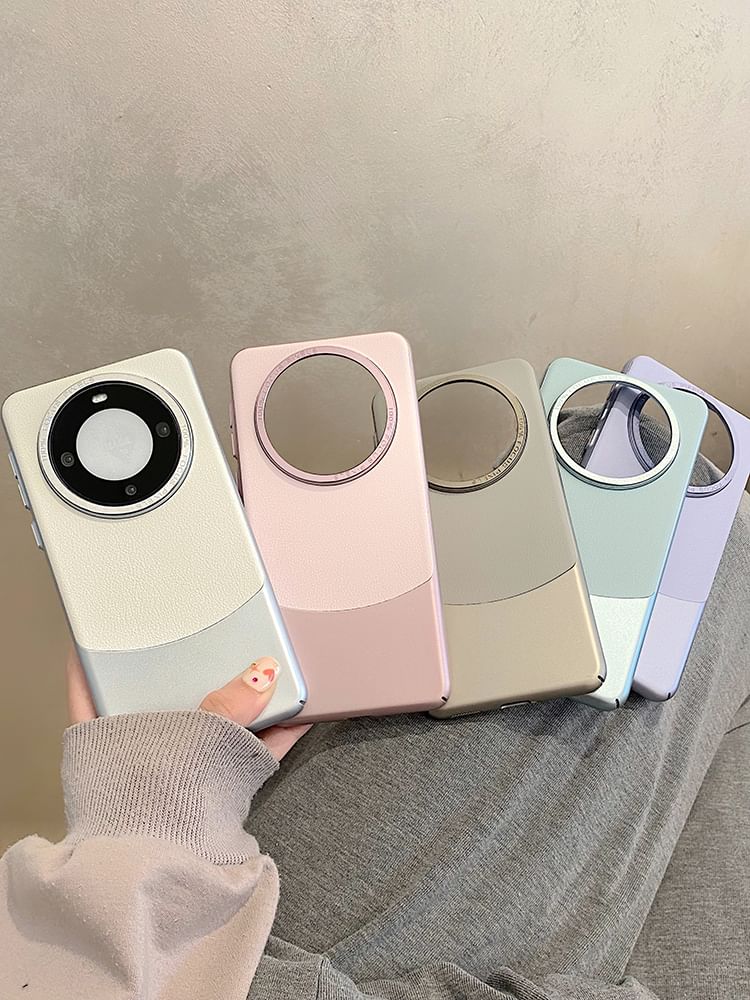 Panel Leather Color Case Phone Faux