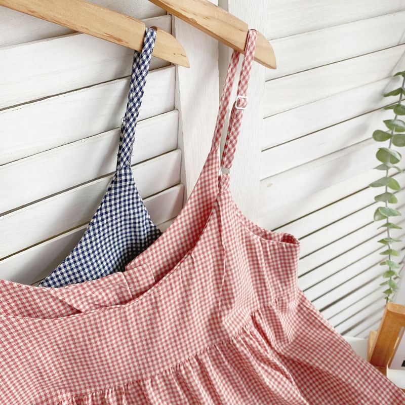 Kariertes Camisole-Oberteil