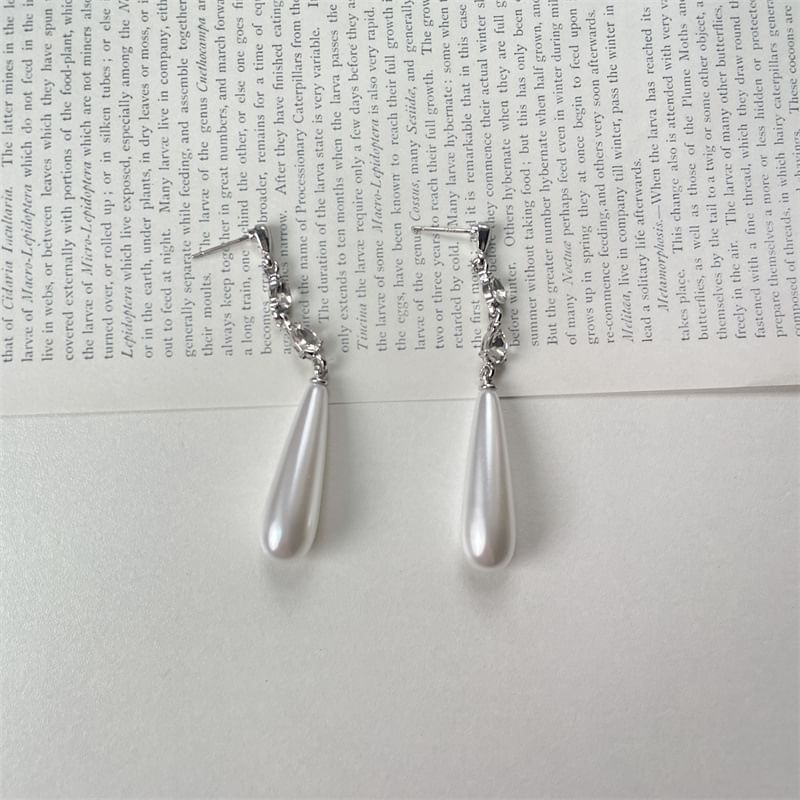Dangle Pearl Faux Earring Alloy