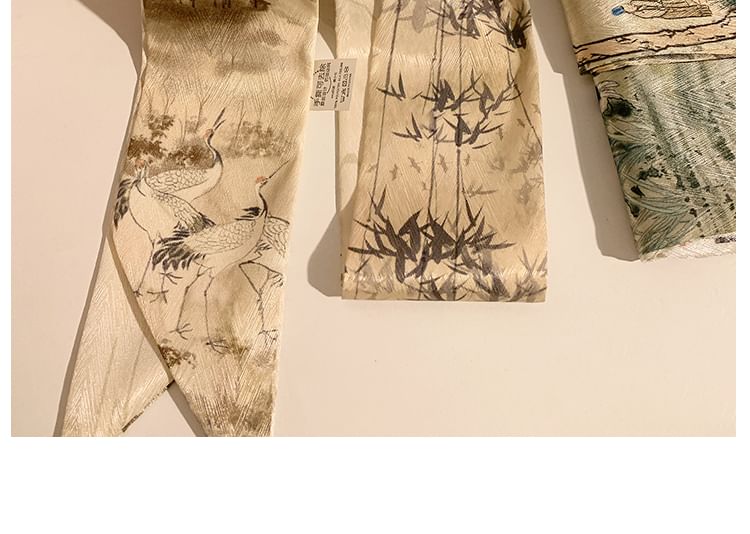 Tie Print Hair Scarf Narrow