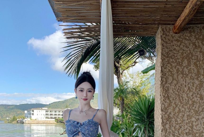 Sundress Strap Cutout Spaghetti Maxi Floral