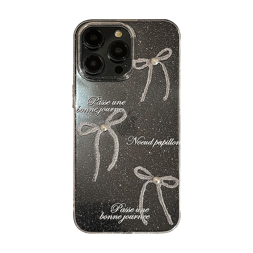 Faux Case Phone Bow Pearl