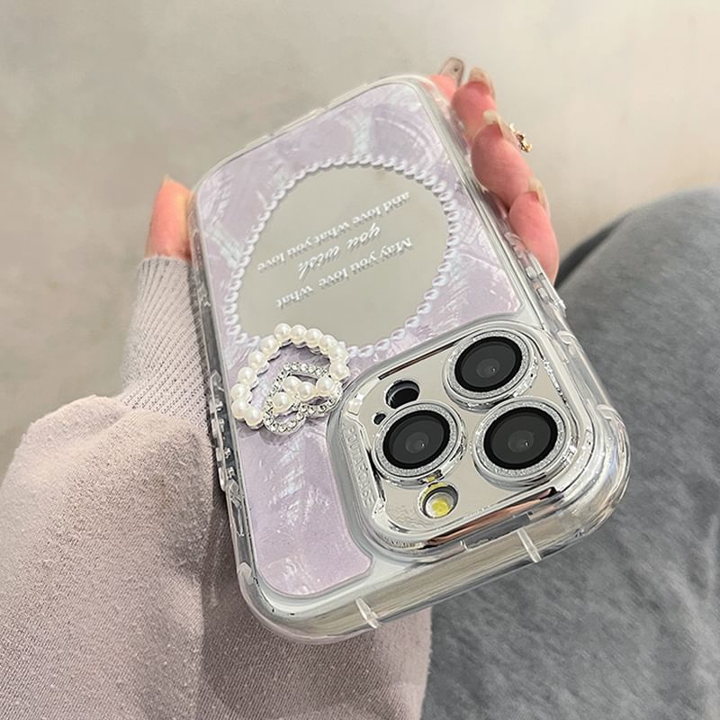 Pearl Mirrored Phone Case Faux