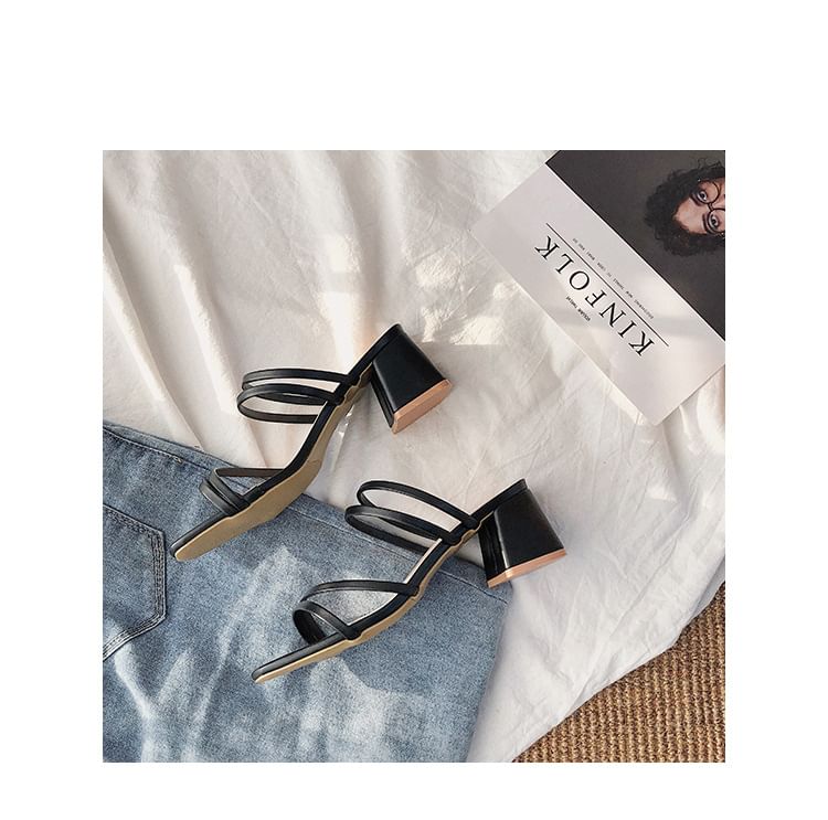 Sandals Plain Heel Block