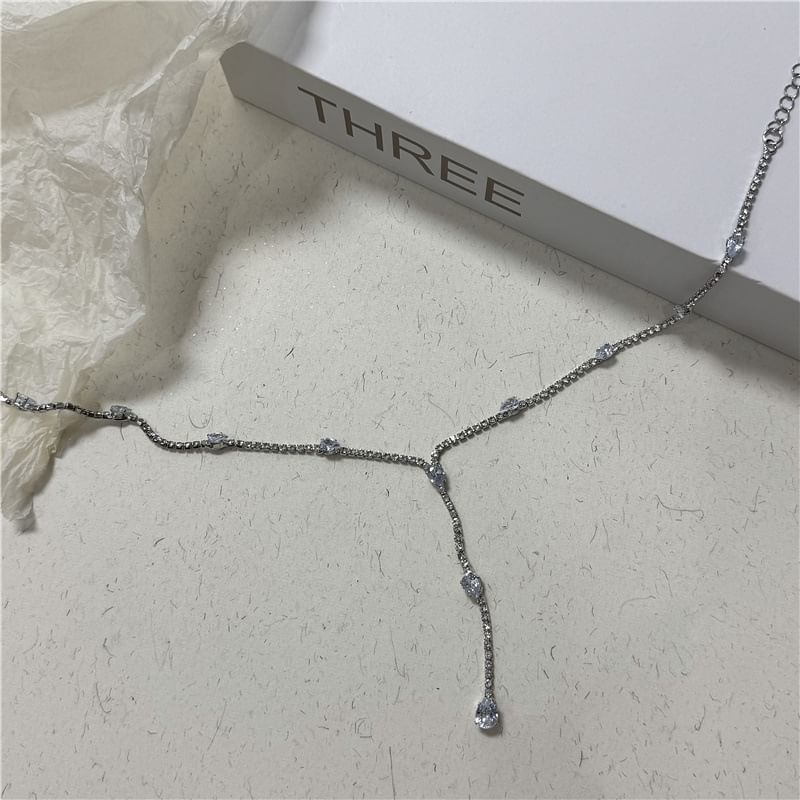 Lariat Necklace Rhinestone