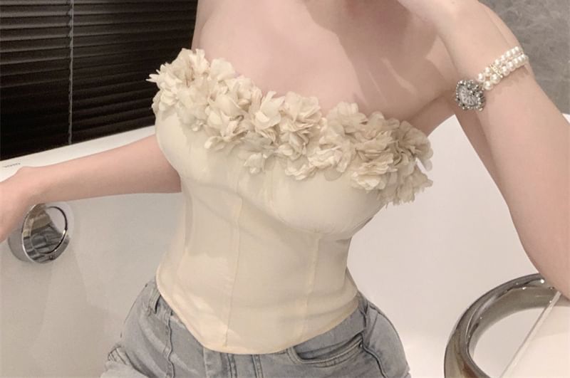Accent Plain Flower Tube Top