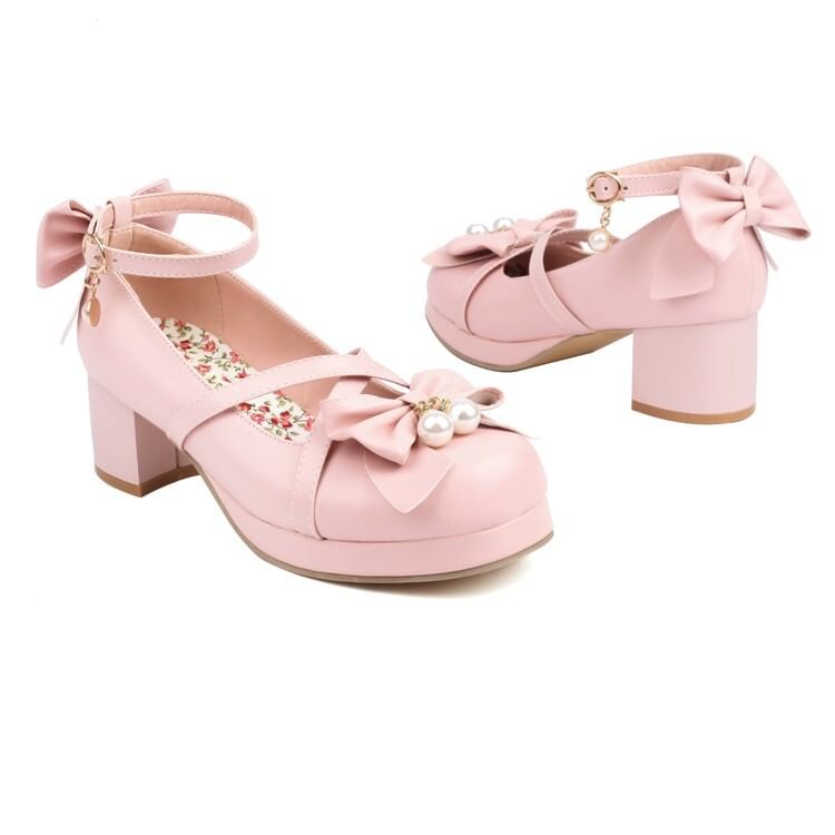 Pumps Jane Ankle Bow Platform Mary Strap