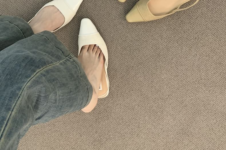 Cap Pumps Slingback Toe Square