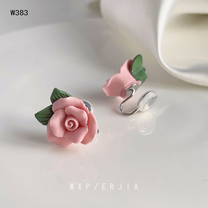 Ear Ceramic Cuff Floral Alloy