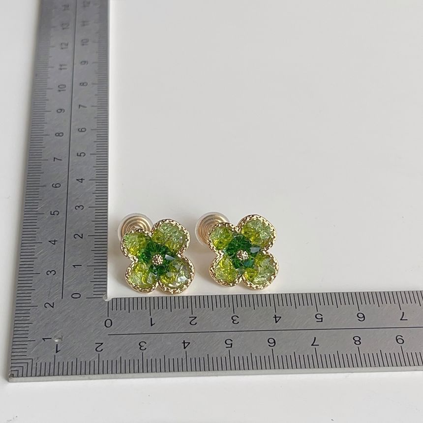 Alloy Ear Cuff Crystal Clover Faux