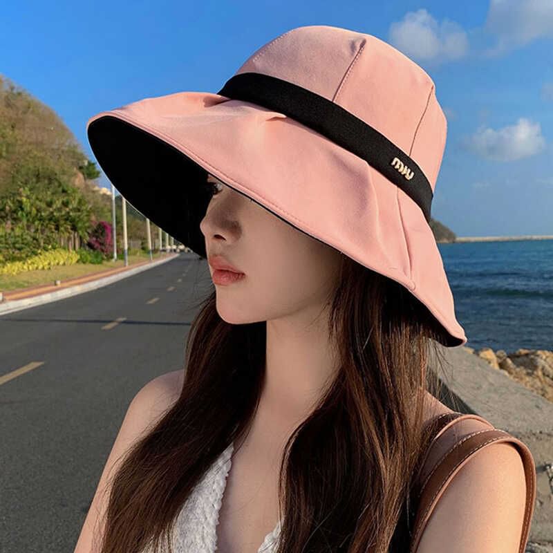 Contrast Bucket Wide Hat Brim Trim