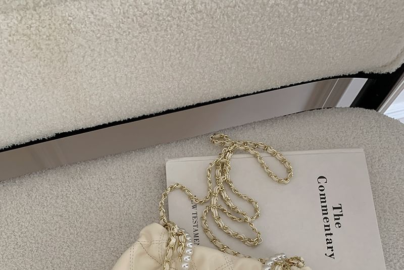 Crossbody Chain Faux Bag Pearl Quilted