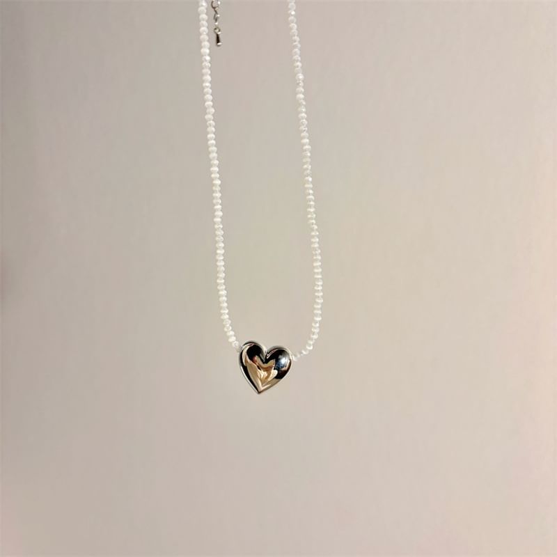 Heart Necklace Beaded