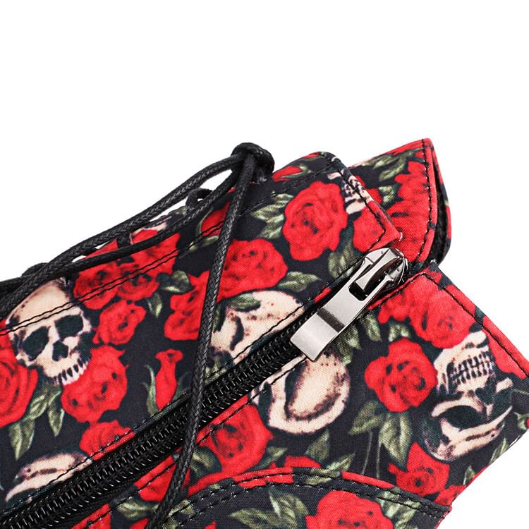 Floral Heel Ankle Stiletto Lace-Up Boots Platform