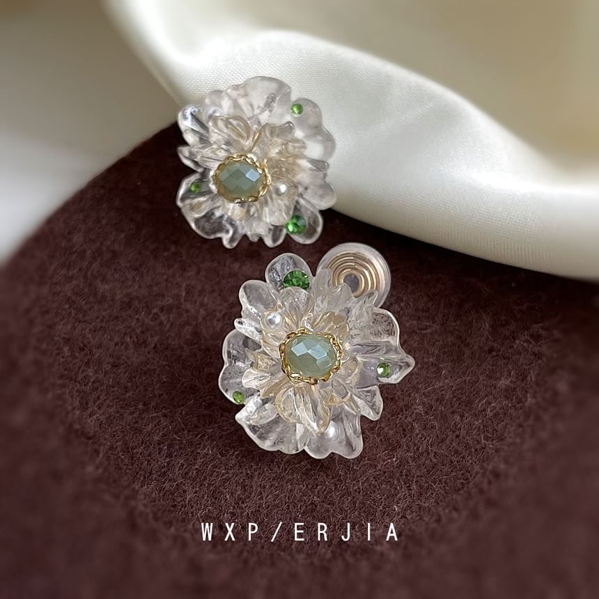 Flower On Clip Earring