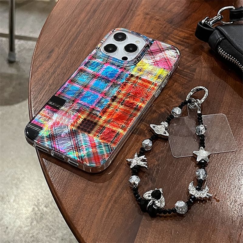 Phone Holographic Plaid Case