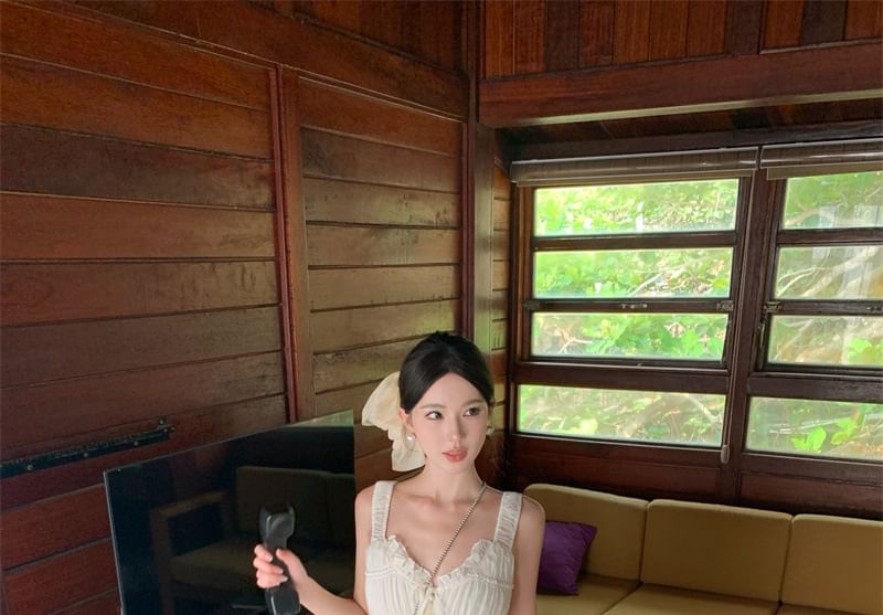 A-Line Dress Button Slit Plain Maxi Sleeveless