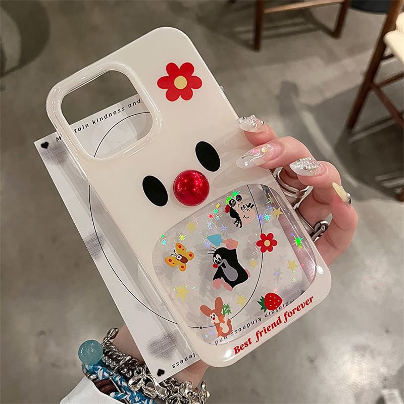 Phone Bead Decoration / Adhesive Cartoon Set Case