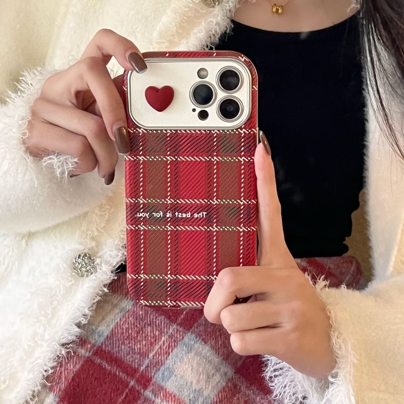Plaid Case Phone Heart