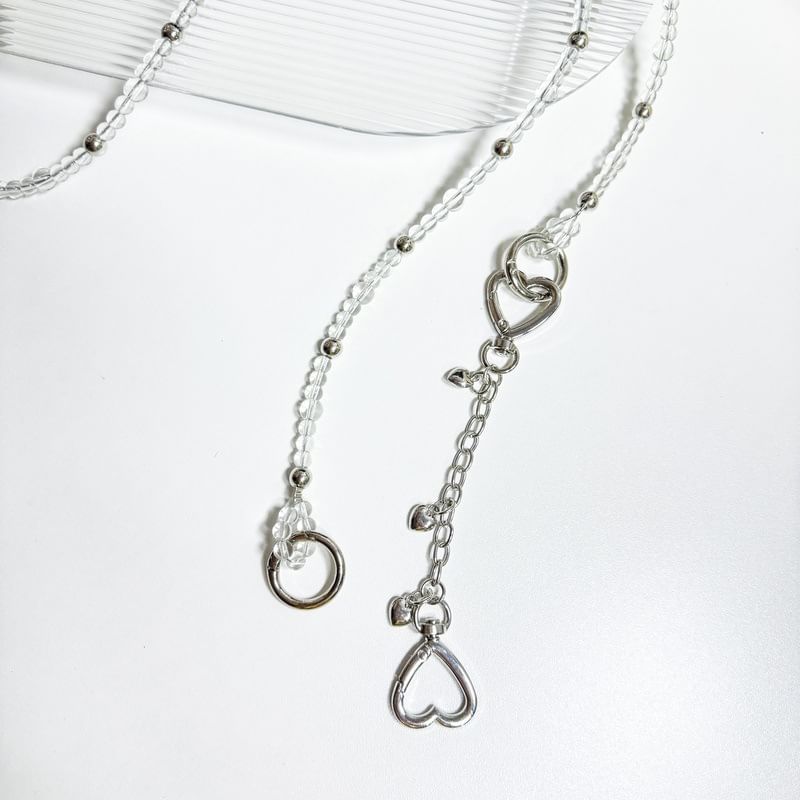 Buckled Lanyard Faux Phone Heart Alloy Crystal