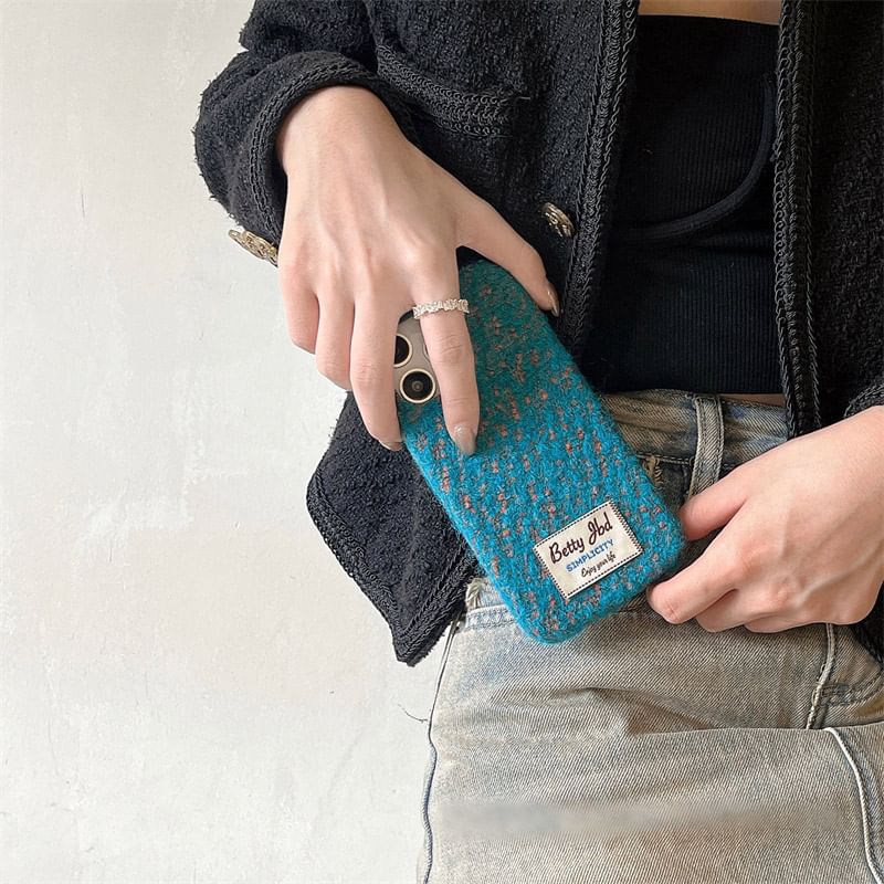 Phone Case Applique Lettering Melange
