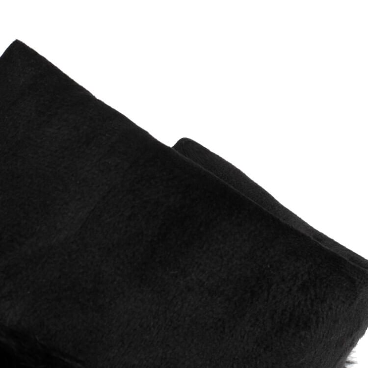 Heel Panel Pom Boots Calf Platform Fluffy Mid Block