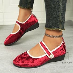 Mary Wedge Contrast Jane Shoes Trim