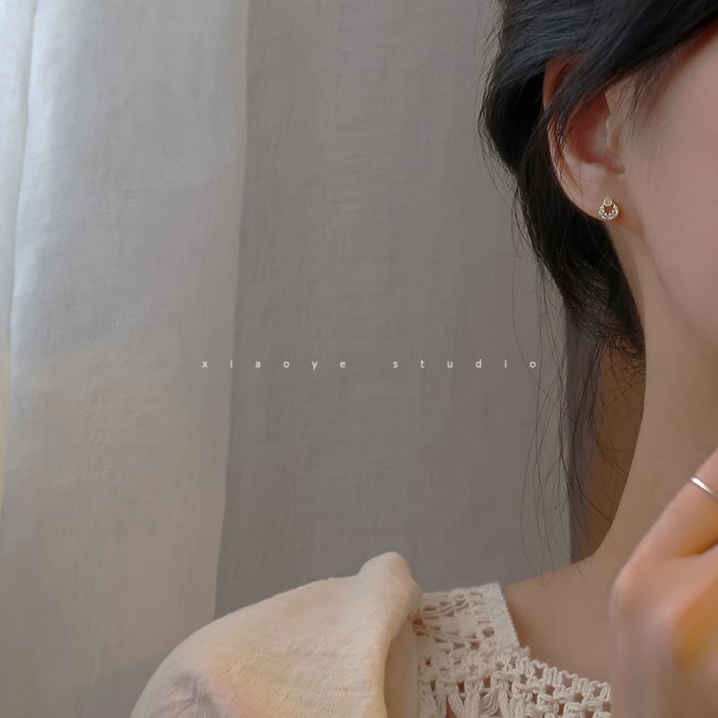 S925 Earring Stud Sterling Silver Rhinestone