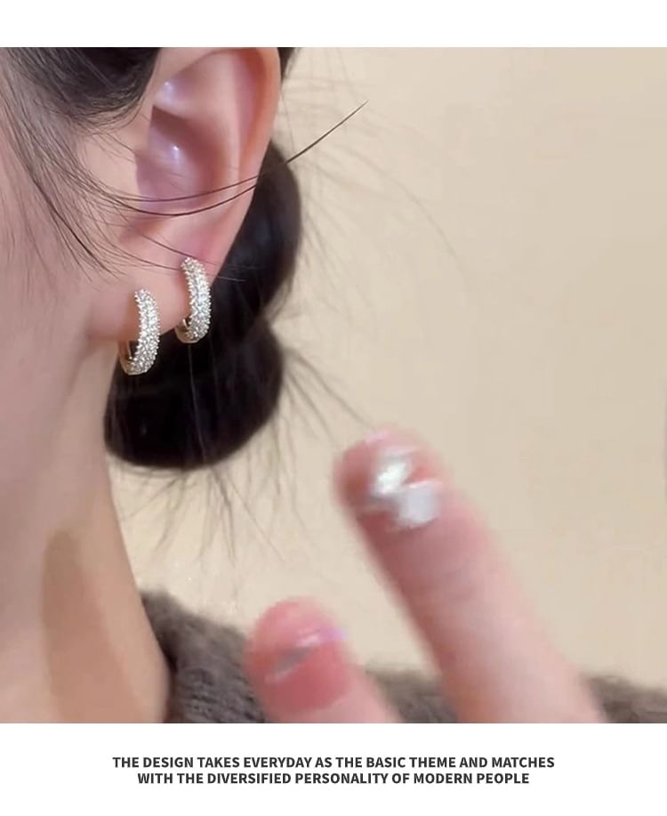 Alloy Earring Hoop Rhinestone