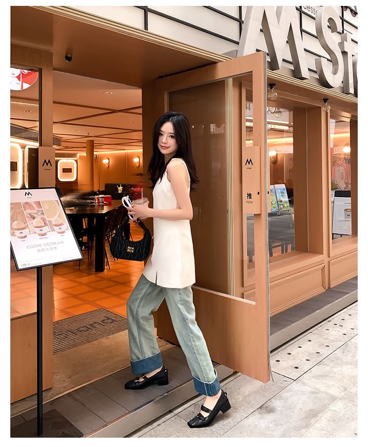 Jane Heel Toe Buckle Pumps Mary Block Square