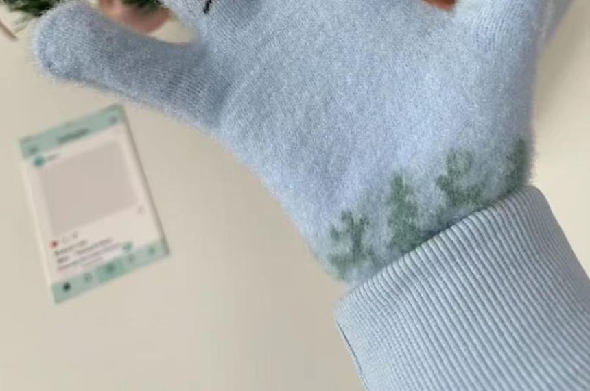 Gloves Snowman Print