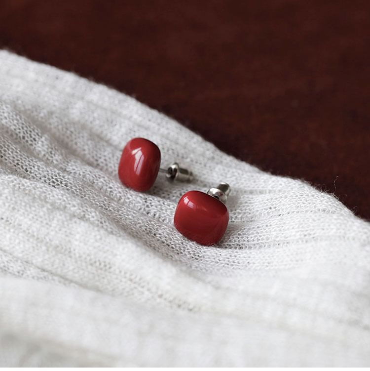 Silver Stud 925 Earring Sterling Square