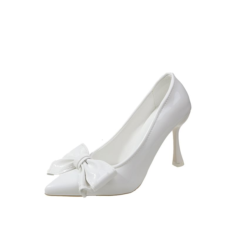 Pointy Heel Pumps Bow High