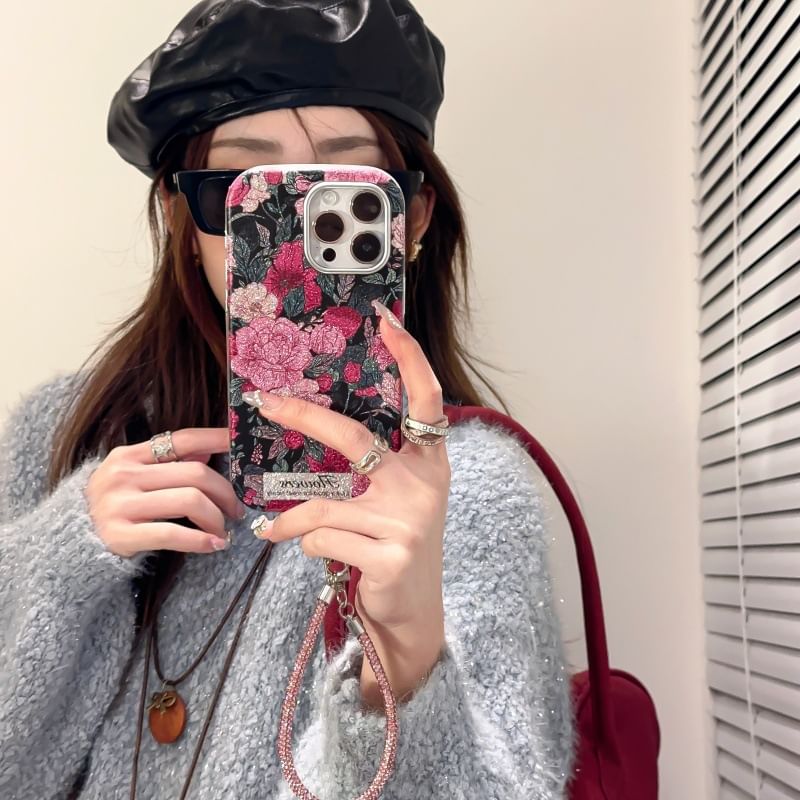 Strap Floral Phone Set Case /