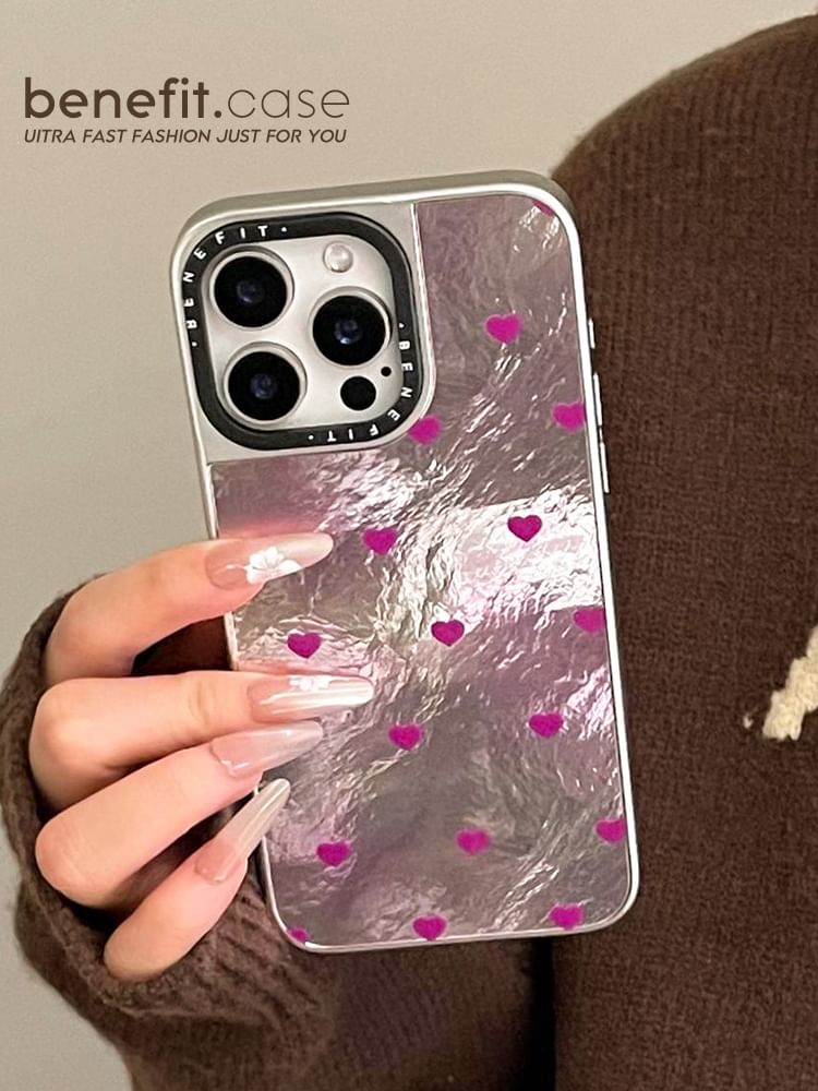 Set / Heart Case Phone Strap