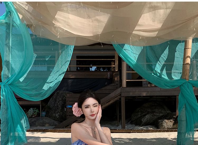 Sequined A-Line Ruffle Maxi Dress Strap Spaghetti Panel Hem