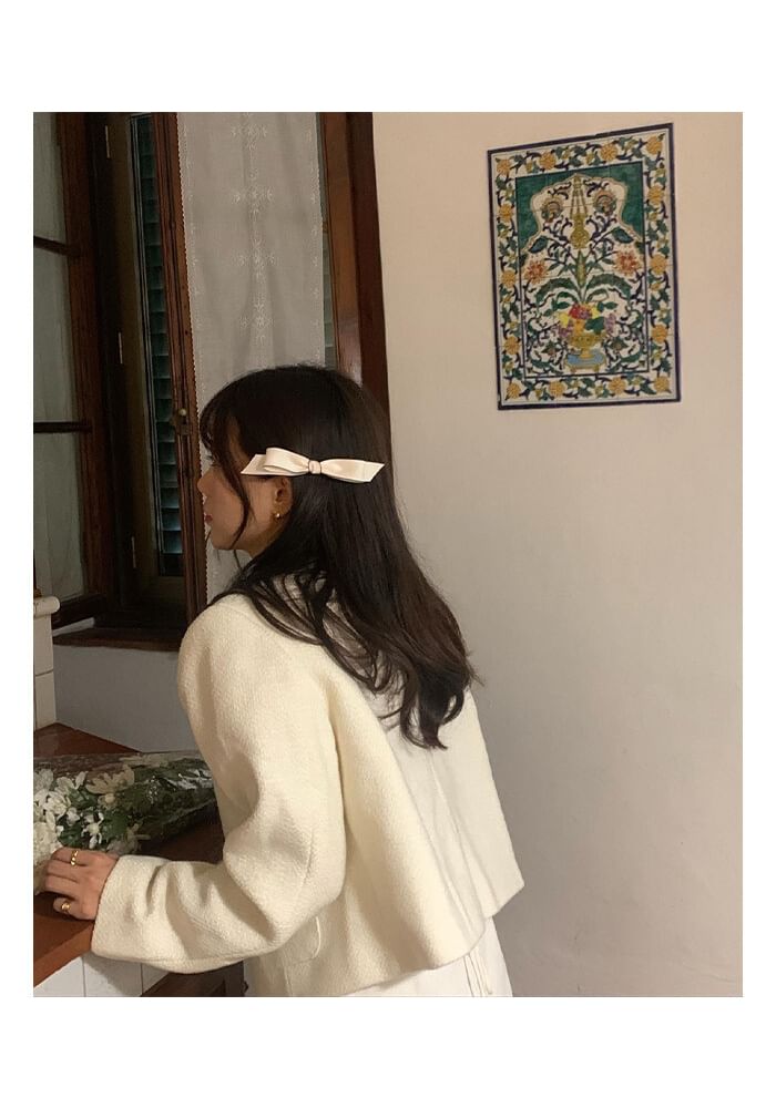 Contrast Bow Hair Clip Trim Set /