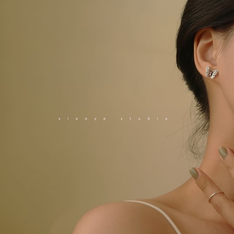 Silver S925 Sterling Earring Butterfly Stud