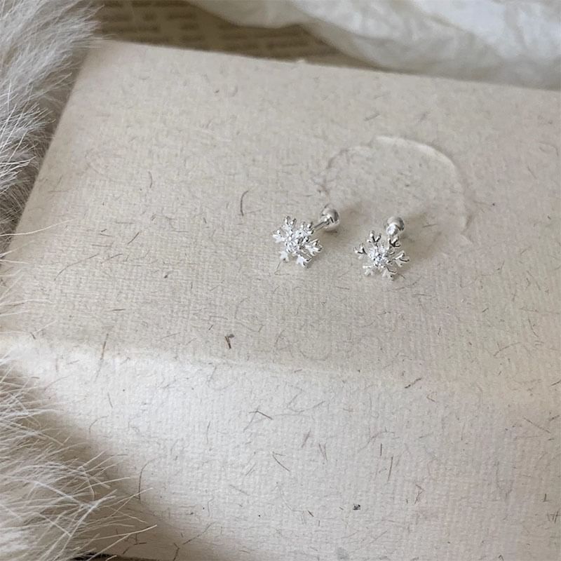 Alloy Barbell Earring Snowflake