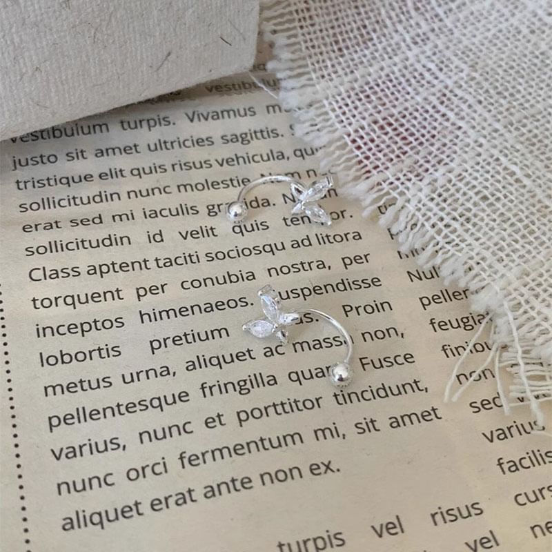 Rhinestone Butterfly Ear Alloy Jacket