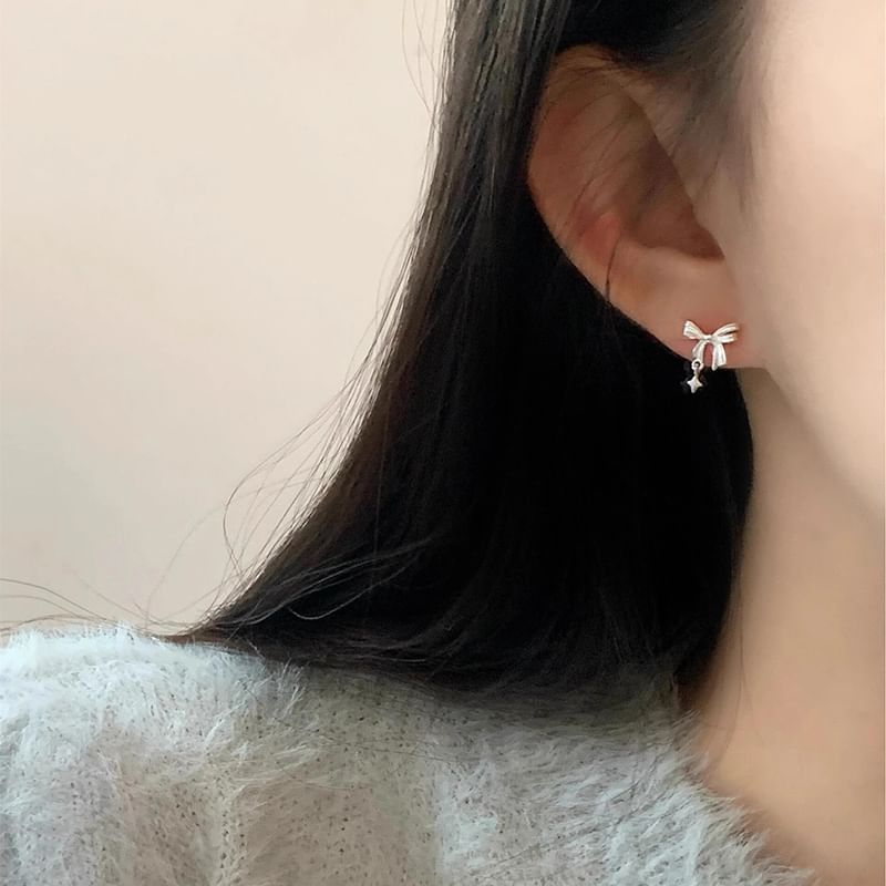 Bow Alloy Earring Drop