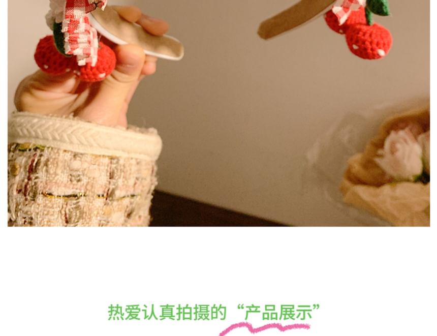 Headband Ruffle Detail Plaid Cherry