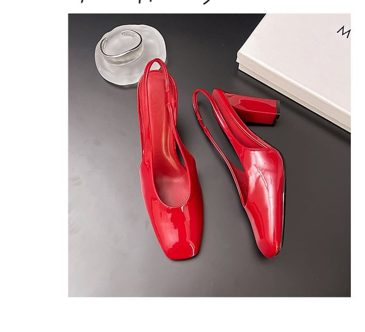 Chunky Mules Slingback Heel